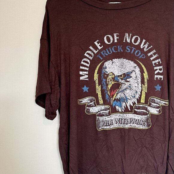 NWT Wst Cst Boxy Crop Oversized Middle of Nowhere Ride With Pride Shirt - Large - Picture 2 of 7